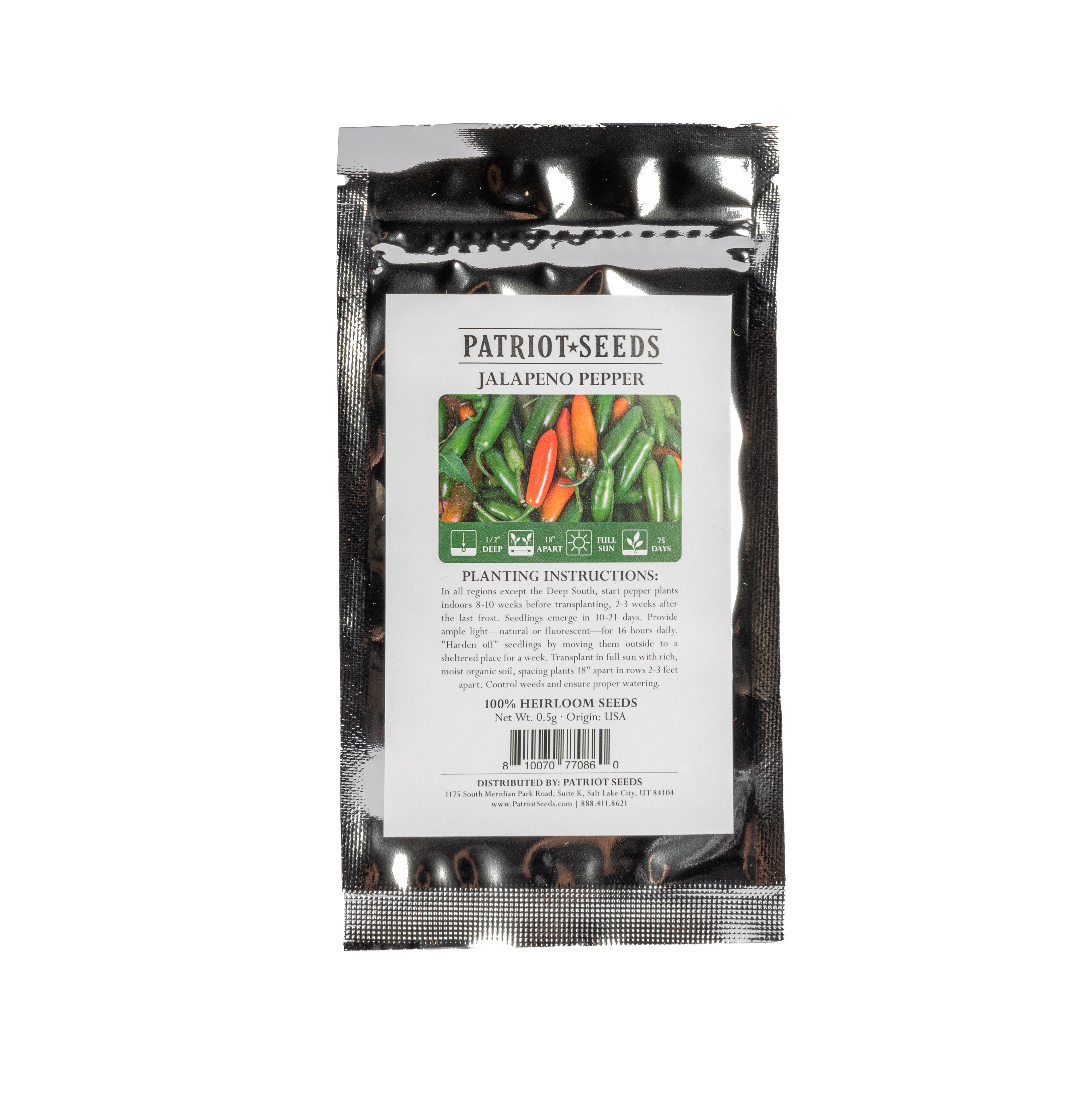 Heirloom Jalapeno Pepper Seeds (.5g) by Patriot Seeds