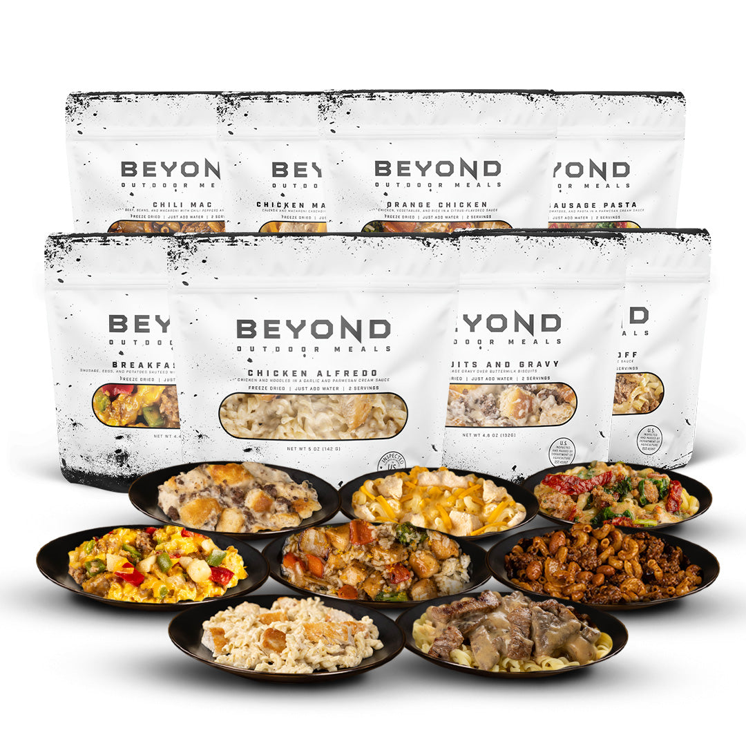 Beyond Outdoor Meals 8-Pack Sampler (5,680 calories, 16 servings)