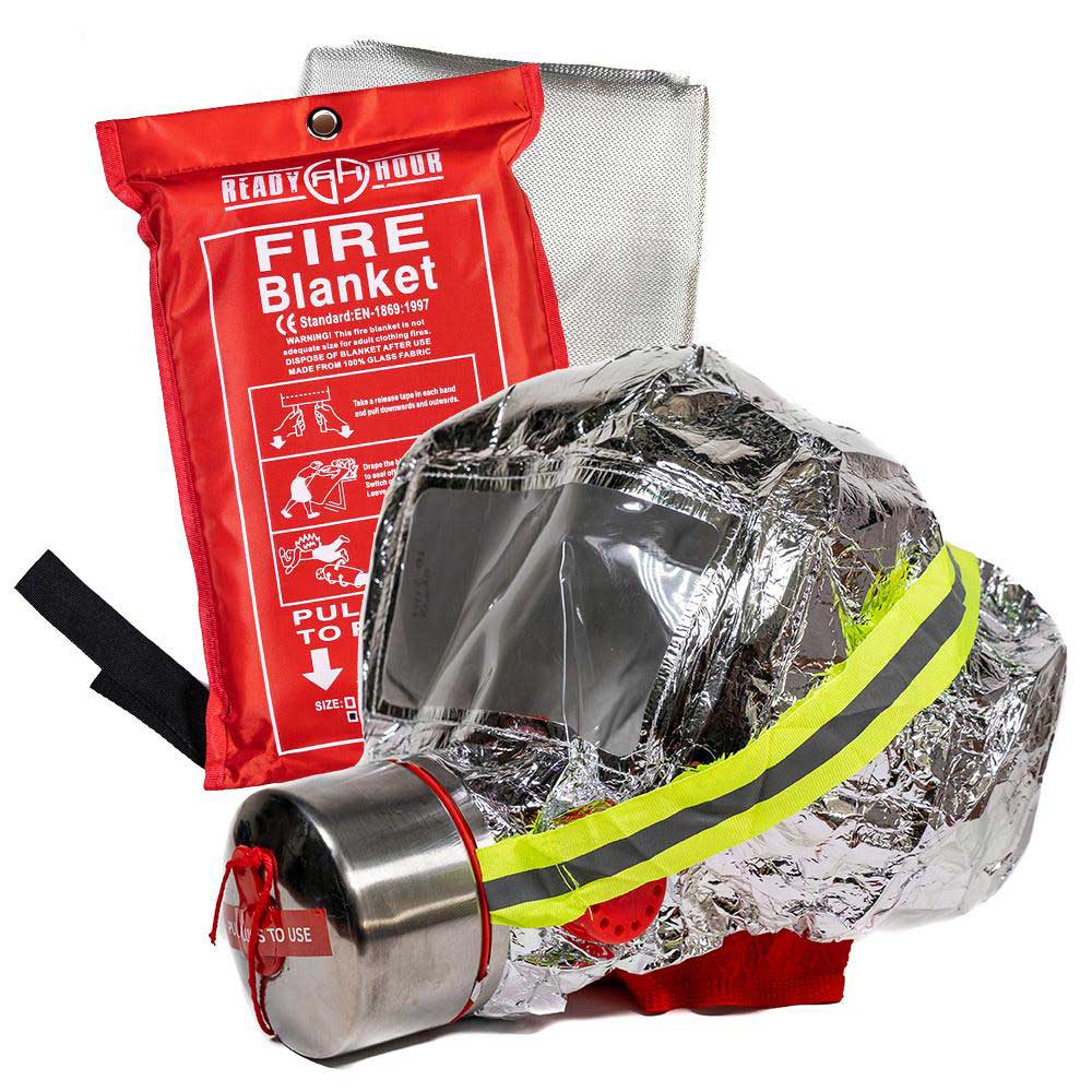 Fire Evacuation Mask & Fire Blanket by Ready Hour