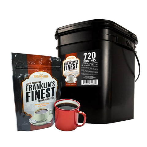 Franklin's Finest Survival Coffee, Sugar, Creamer, & Coffee Pot Bundle