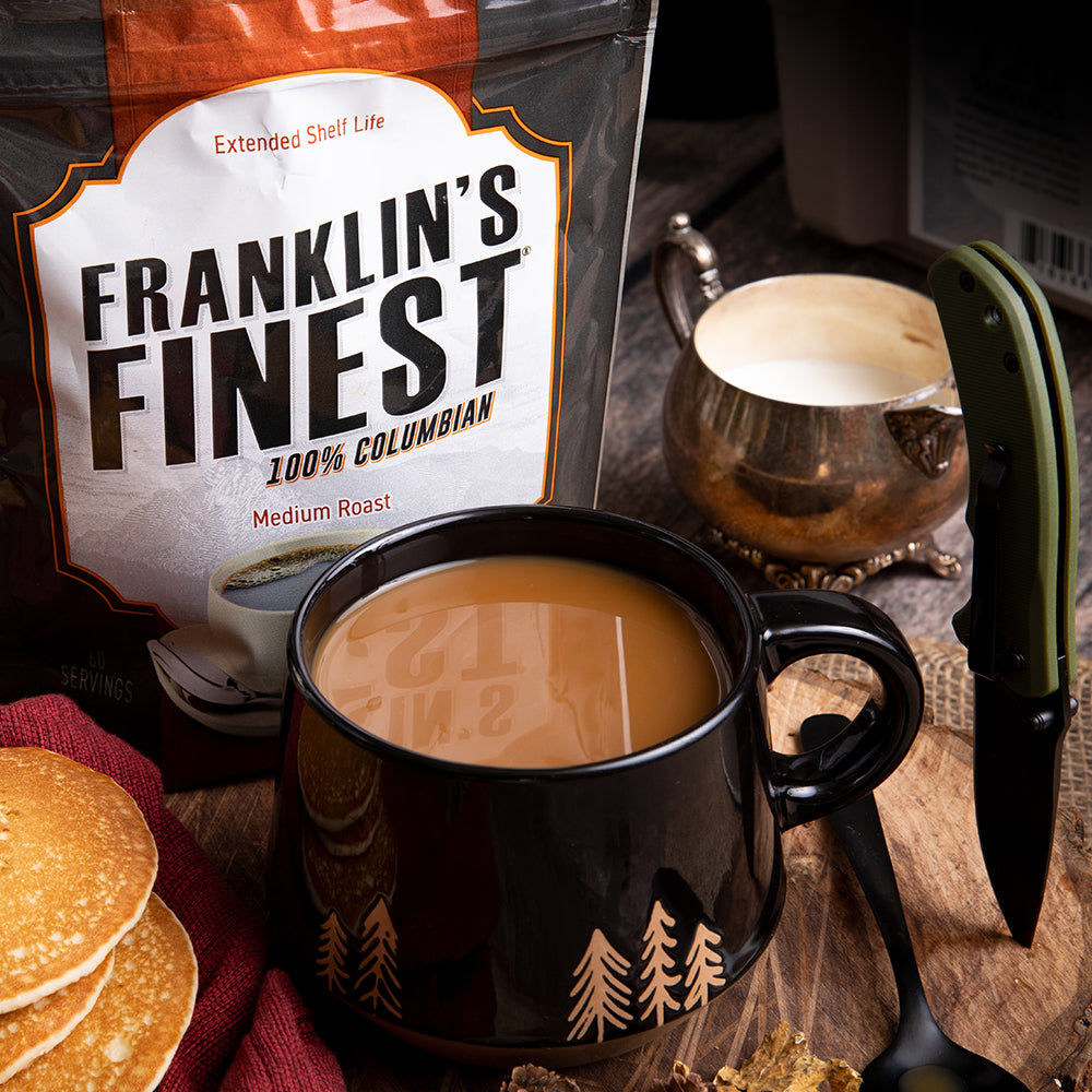 Franklin's Finest Survival Coffee, Sugar, Creamer, & Coffee Pot Bundle