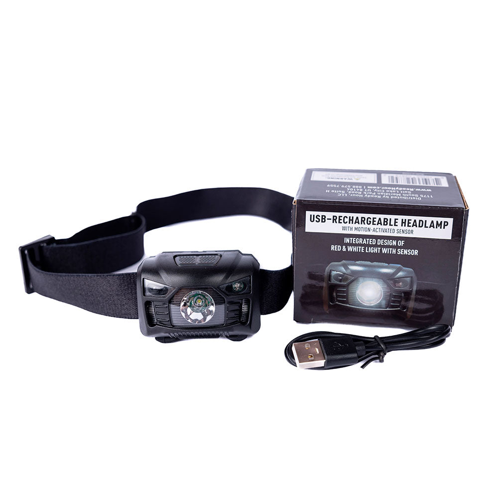 Rechargeable Headlamp with Motion-Sensor Activated Sensor by Ready Hour