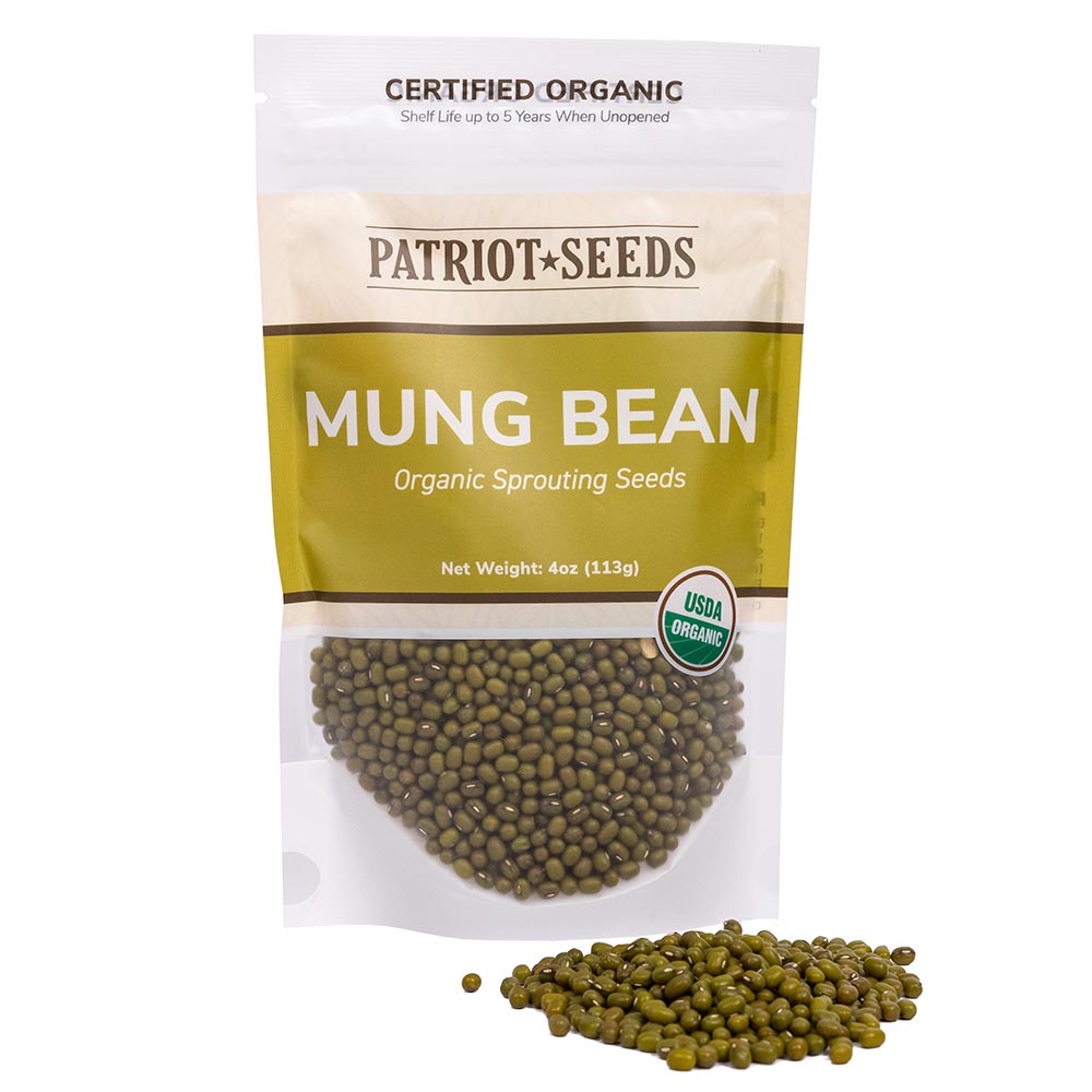 Organic Mung Bean Sprouting Seeds by Patriot Seeds (4 ounces)