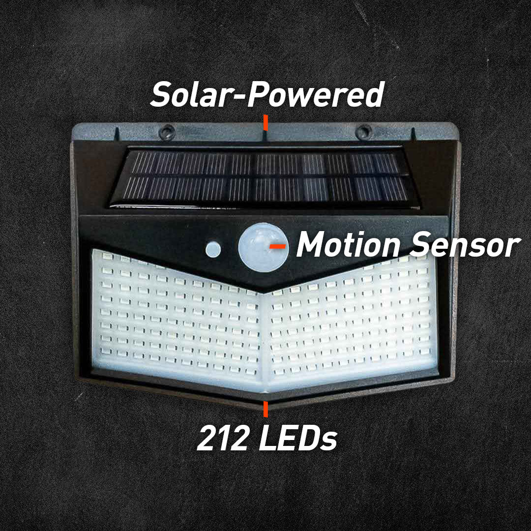 Outdoor Solar Powered 212 LED Motion Sensor Light by Ready Hour