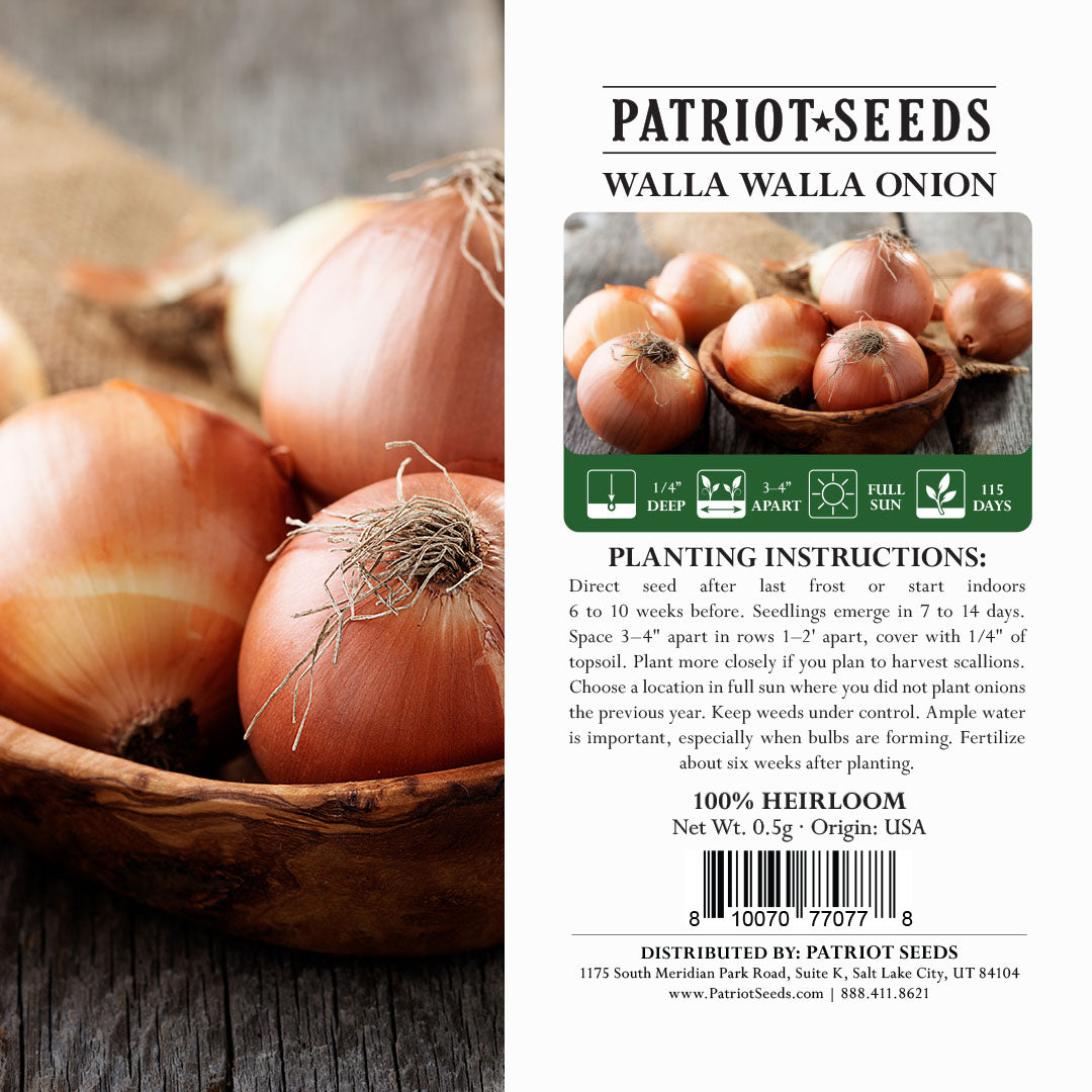 Heirloom Walla Walla Onion Seeds (.5g) by Patriot Seeds